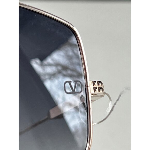 VALENTINO V HEXAGON VLS115 Gold Titanium Gray Mask VLS 115A Rock Stud Sunglasses main image 6